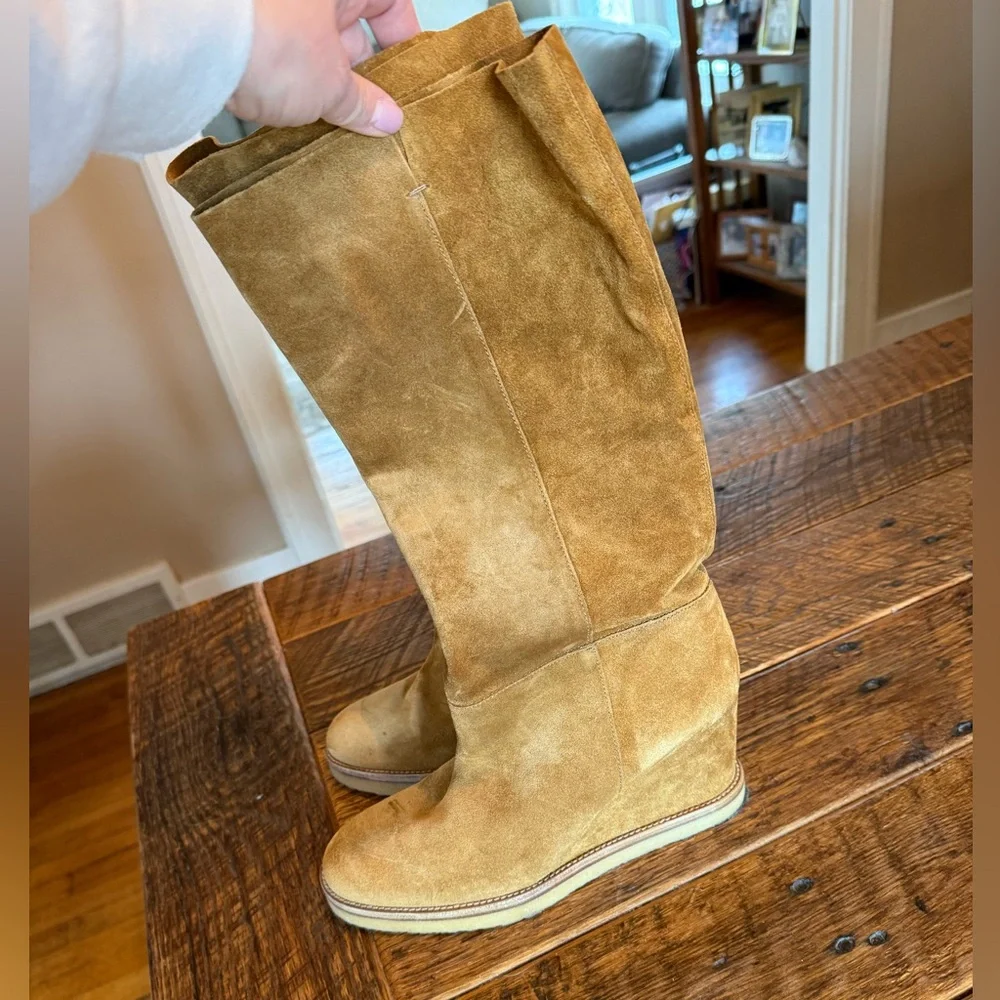 ba&sh Tan Wedge Boots